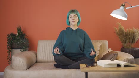 The-meditating-young-woman.